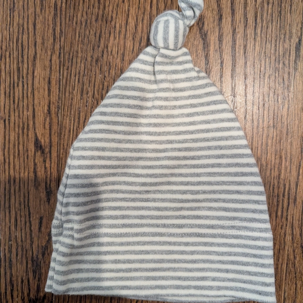 Hanna Andersson Gray Striped Knotted Hat